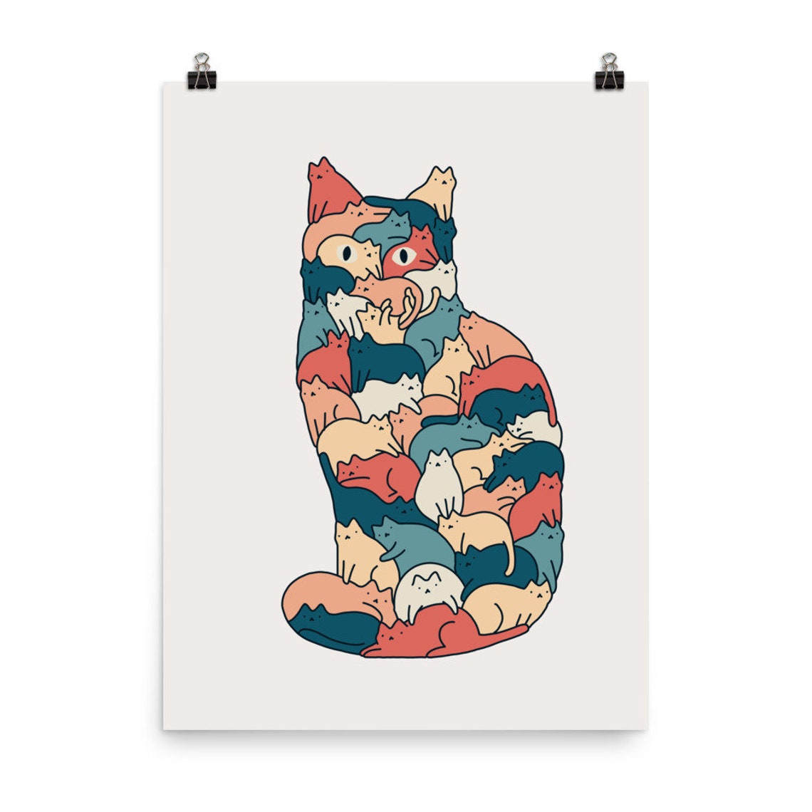 Cat Landscape 185 How Many Cats Art Print