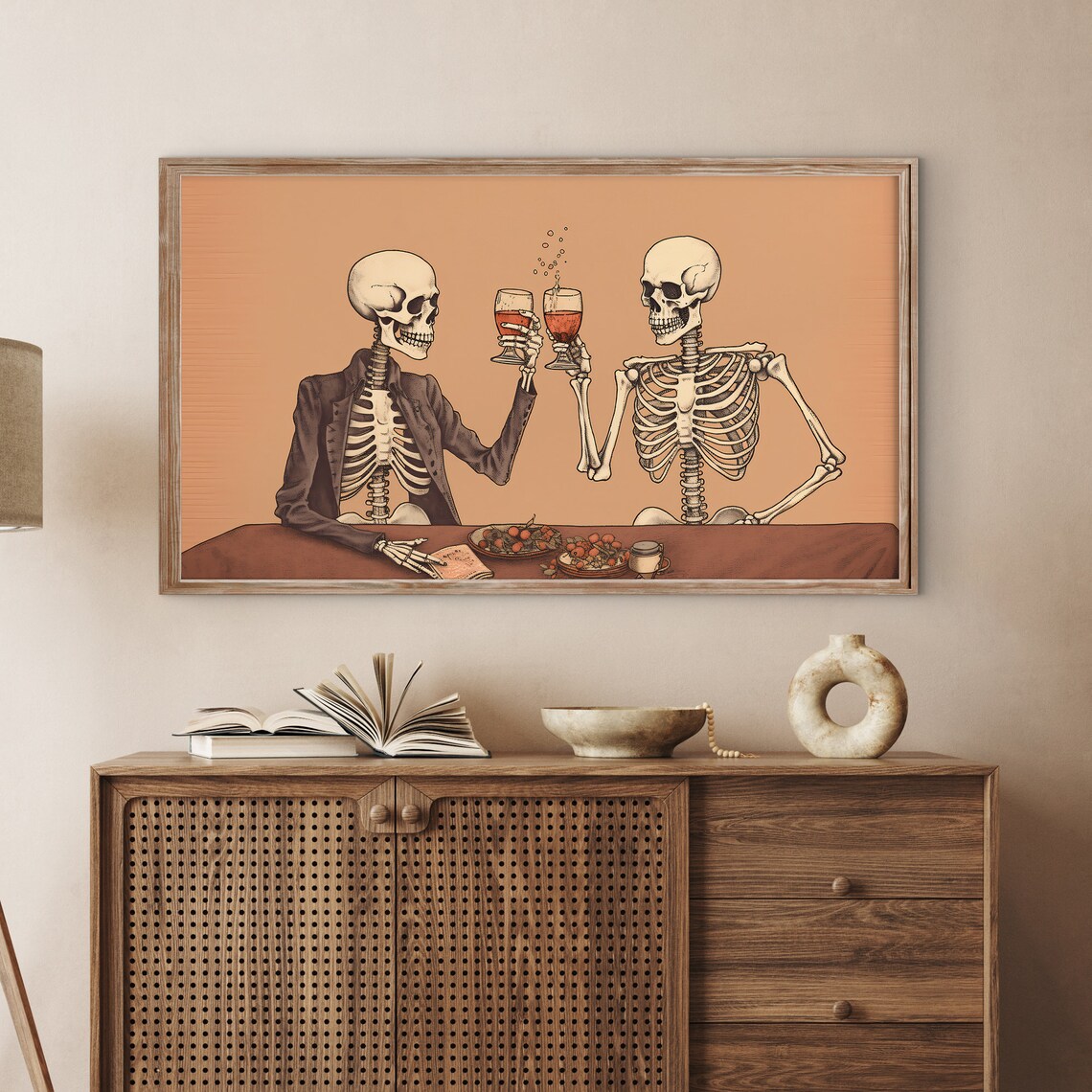 Halloween Skeletons Modern Fall Bar Art Print - Image 3
