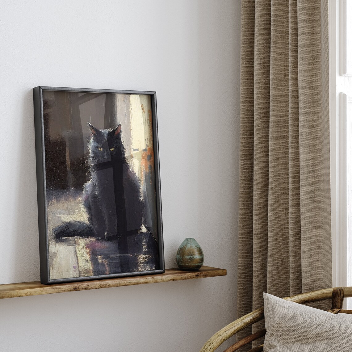 Black Cat Dark Academia Gothic Wall Art Print - Image 3