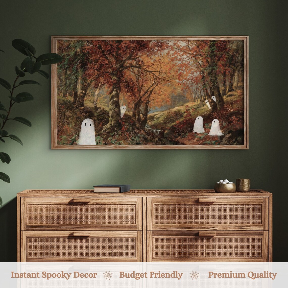 Cute Ghosts Vintage Fall Halloween Poster - Image 3