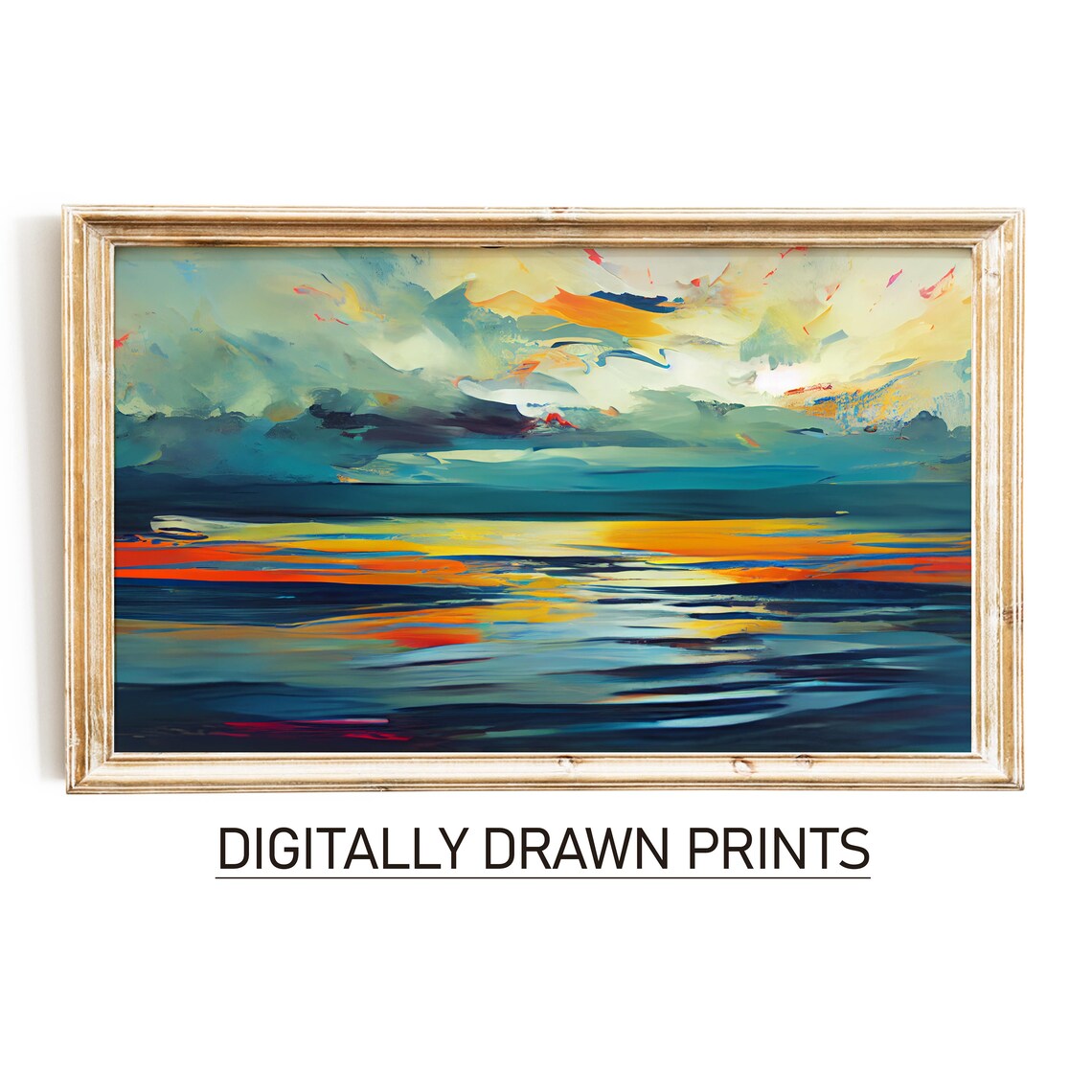 Abstract Spring Beach Oil Painting Art Print