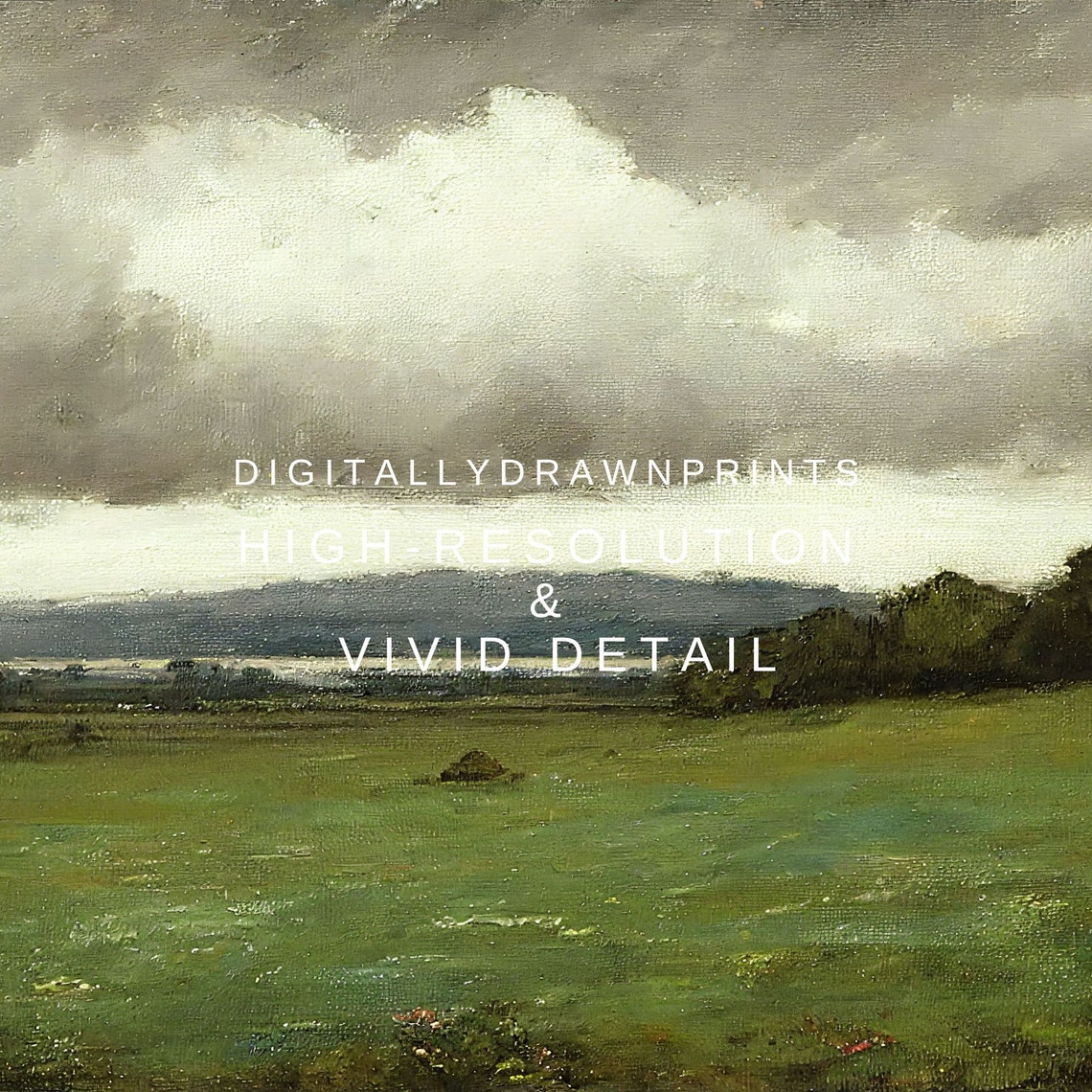 Frame Tv Art Landscape Field Farmhouse Decor Vintage Landscape Oil Painting Vintage Oil Painting - Image 2