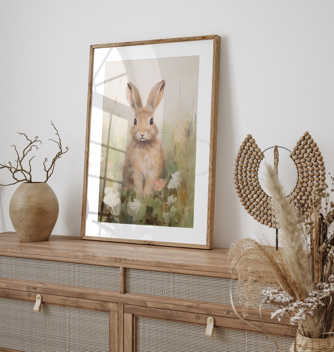 Vintage Easter Bunny Art Print, Wildflower Field - Image 2