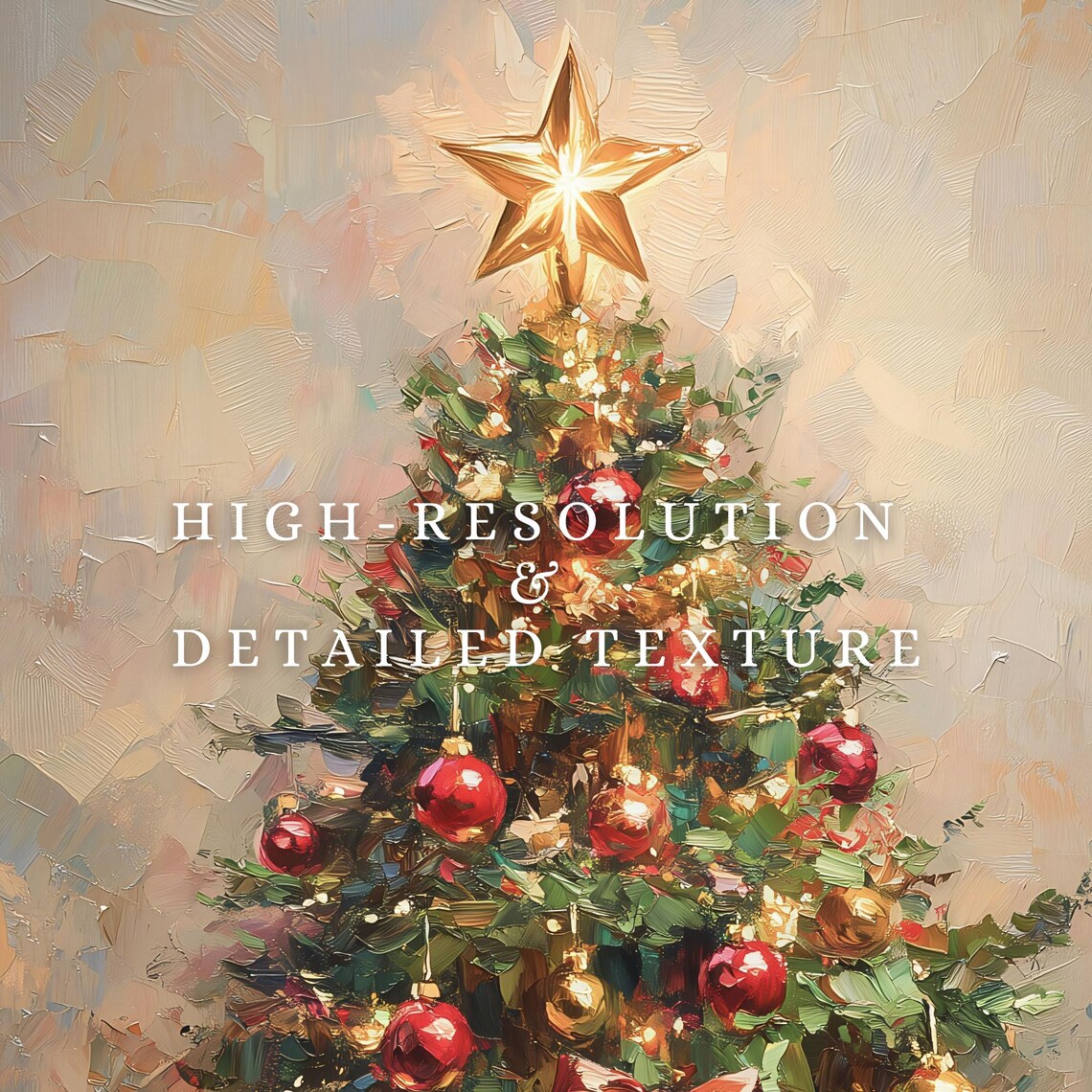 Vintage Christmas Tree Art Print, Neutral Holiday - Image 2