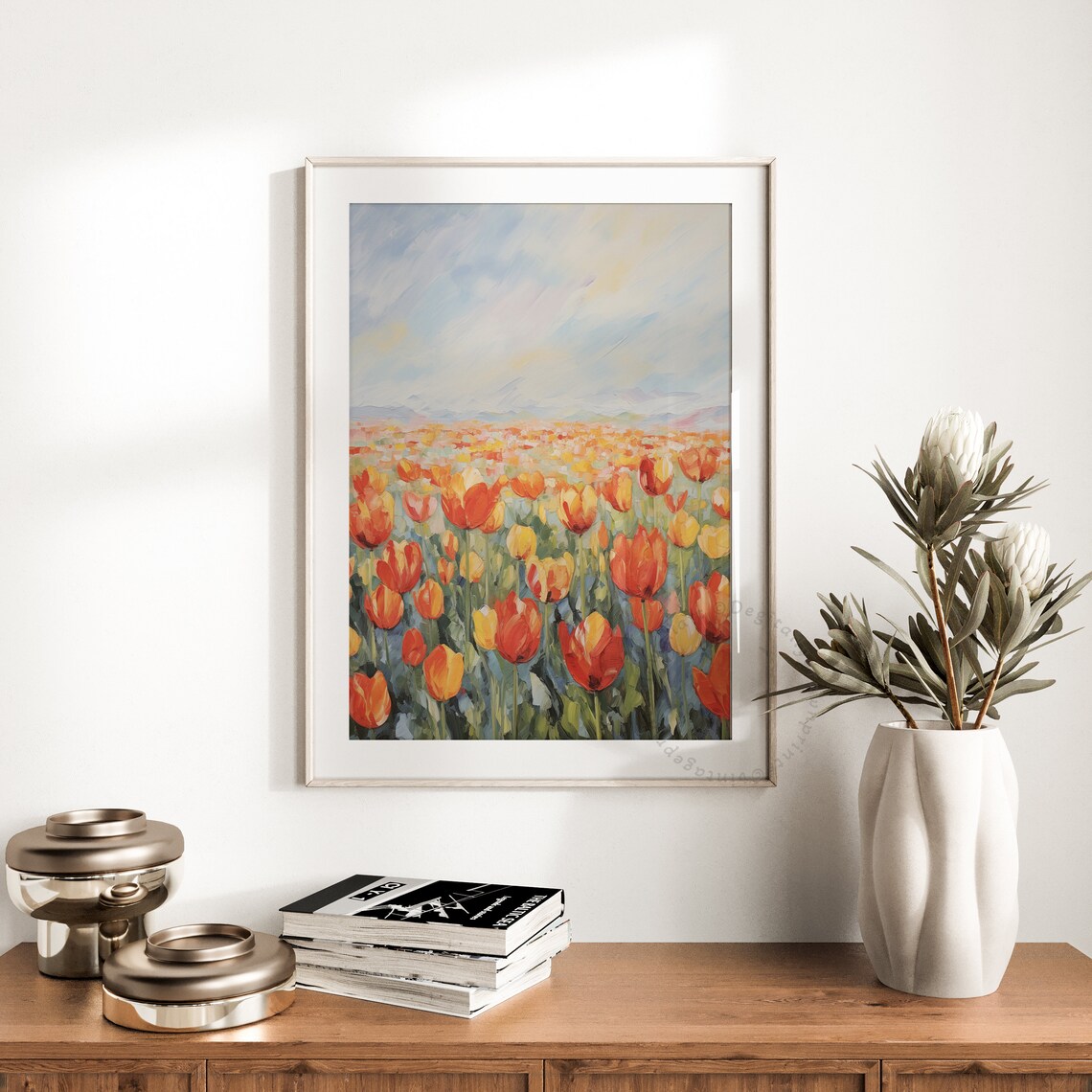 Spring Tulips Oil Painting, Farmhouse Floral Art Print - Image 3