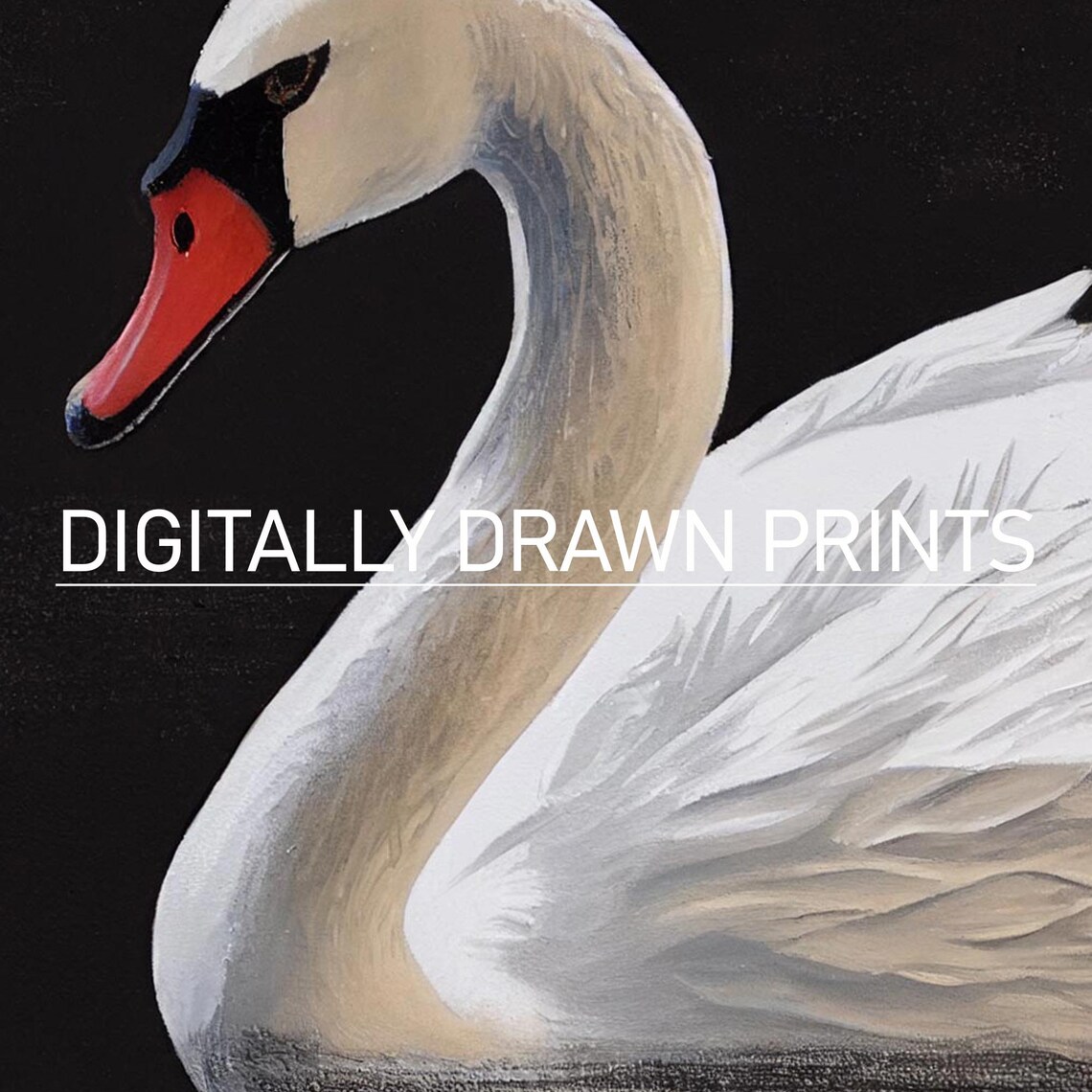White Swan Vintage Spring Painting Art Print - Image 2