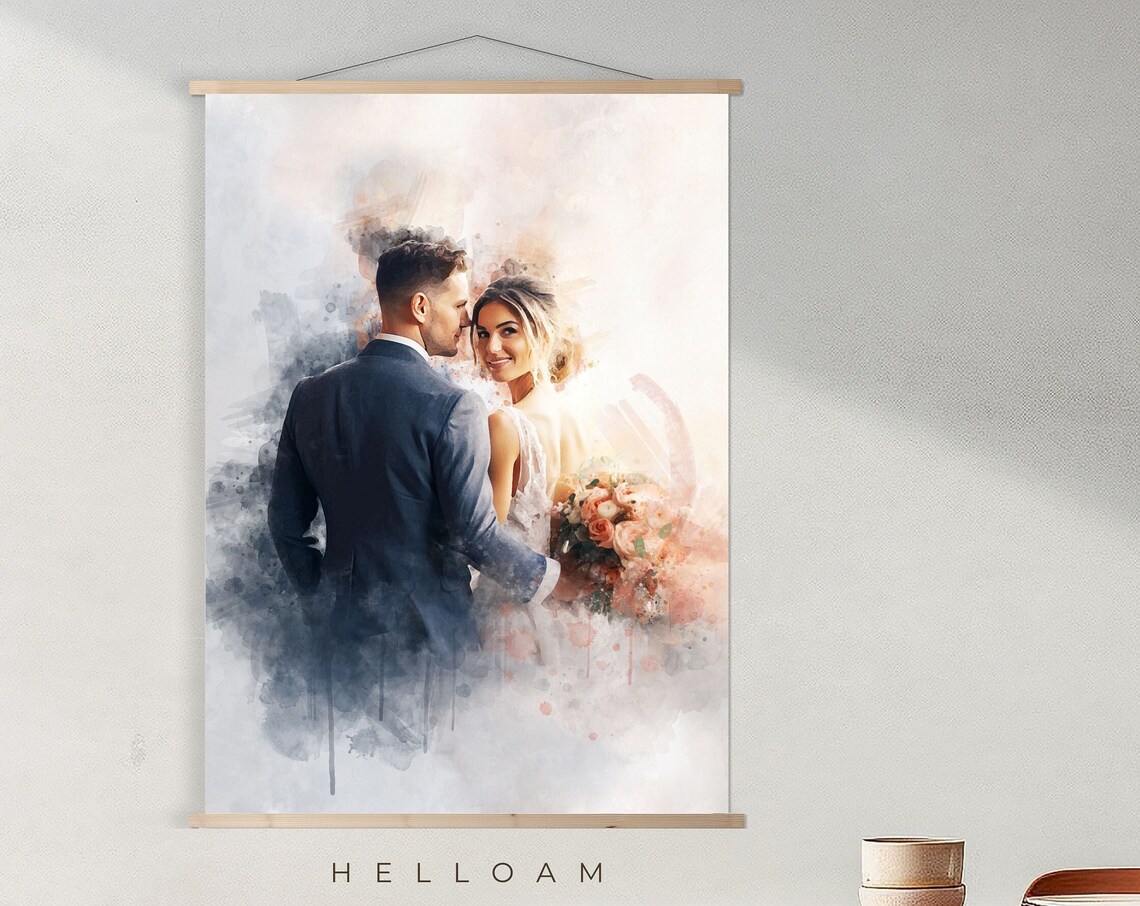Custom Watercolor Portrait, Personalized Art Print
