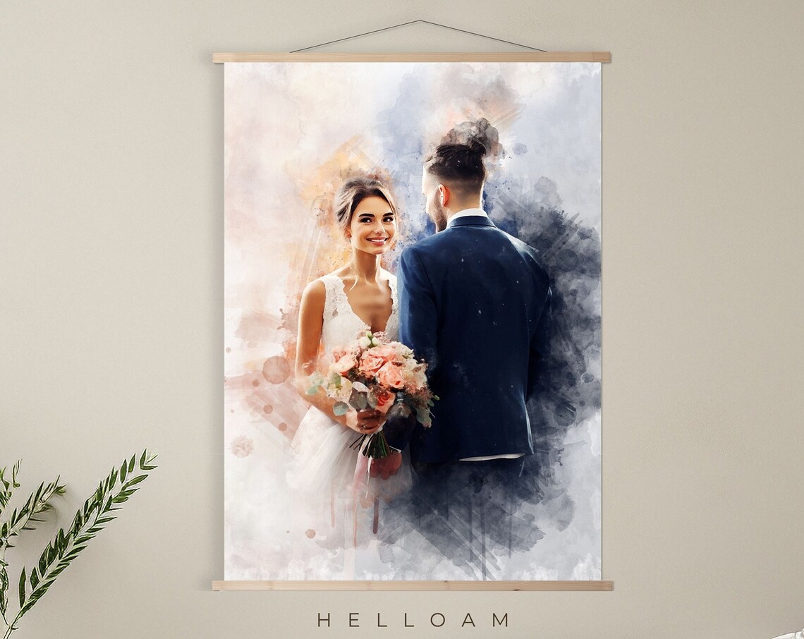 Custom Watercolor Portrait From Photo Art Print