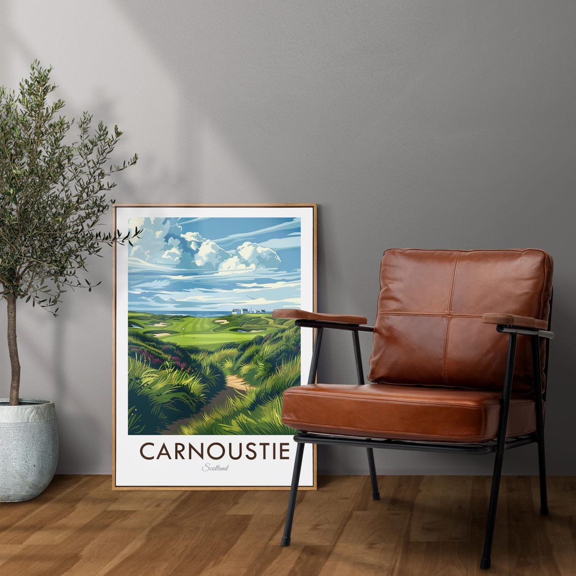 Carnoustie Scotland Championship Seaside Links Golf Course Poster - Image 2