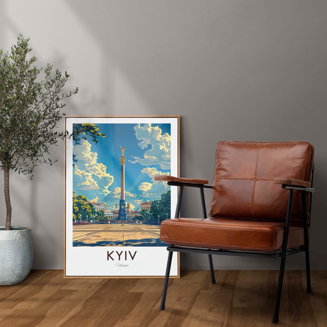 Kyiv Ukraine Independence Monument Maidan Square Landmark Poster