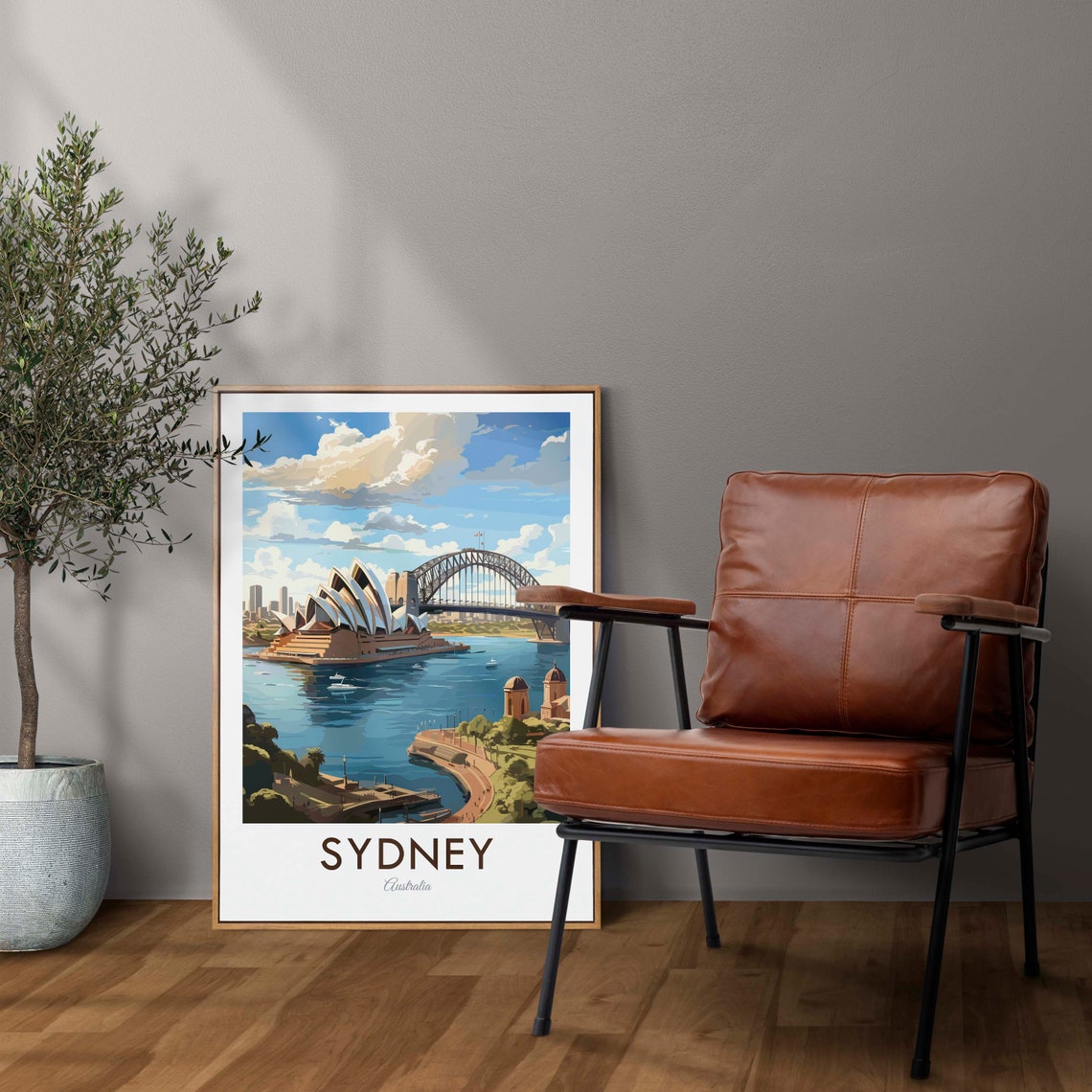 Sydney Australia Opera House Harbour Bridge Vintage Travel Poster - Image 2