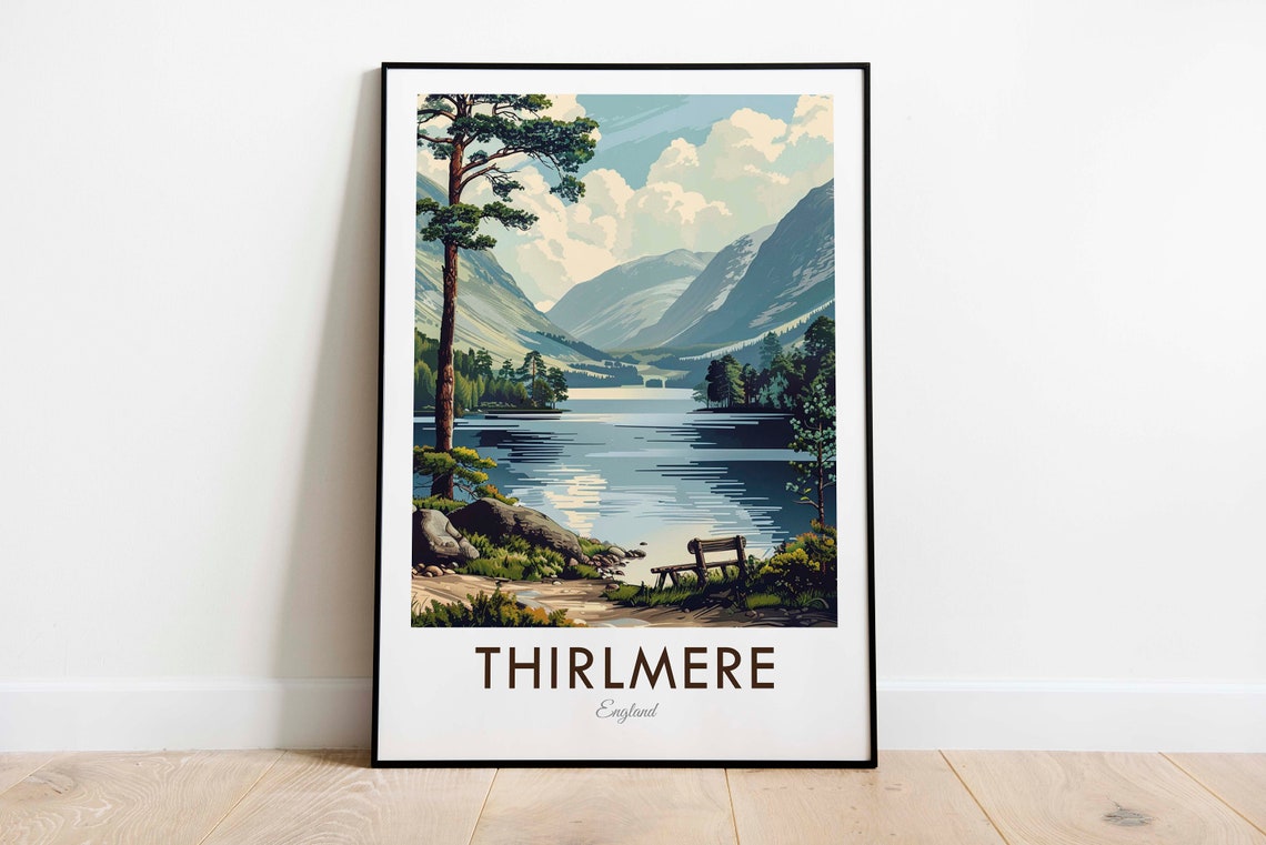 Thirlmere Lake England Cumbria Mountainside Valley View Poster - Image 3