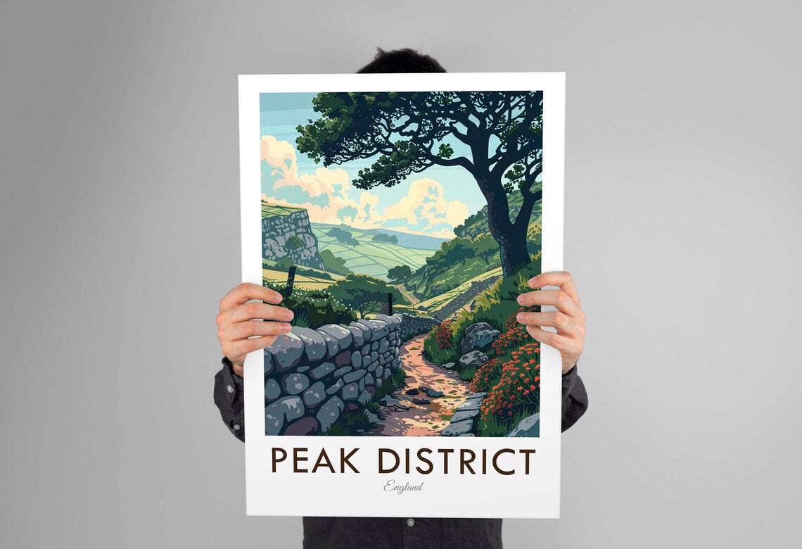 Peak District National Park Vintage Style Travel Poster - Image 3