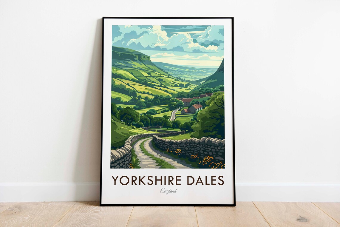 Yorkshire Dales Vintage Style Travel Poster