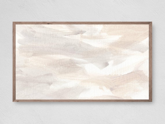 Frame Tv Art Abstract Neutral Bliss Oil On Art Tv Modern Art Frame Tv Art Modern Decor