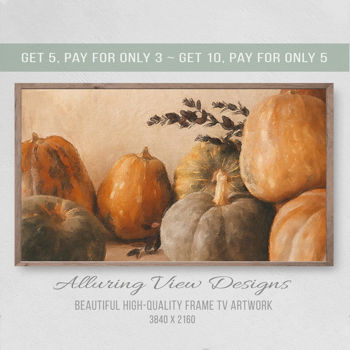 Classic Pumpkin Painting, Fall Pumpkin Art Print