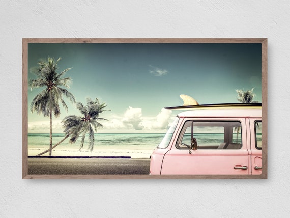 Beach Surf Van Travel Poster