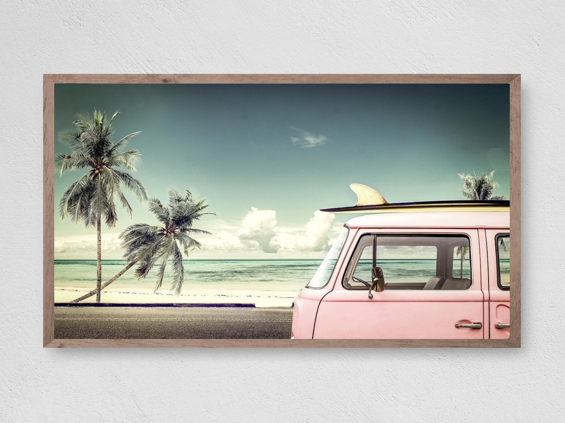 Beach Surf Van Travel Poster