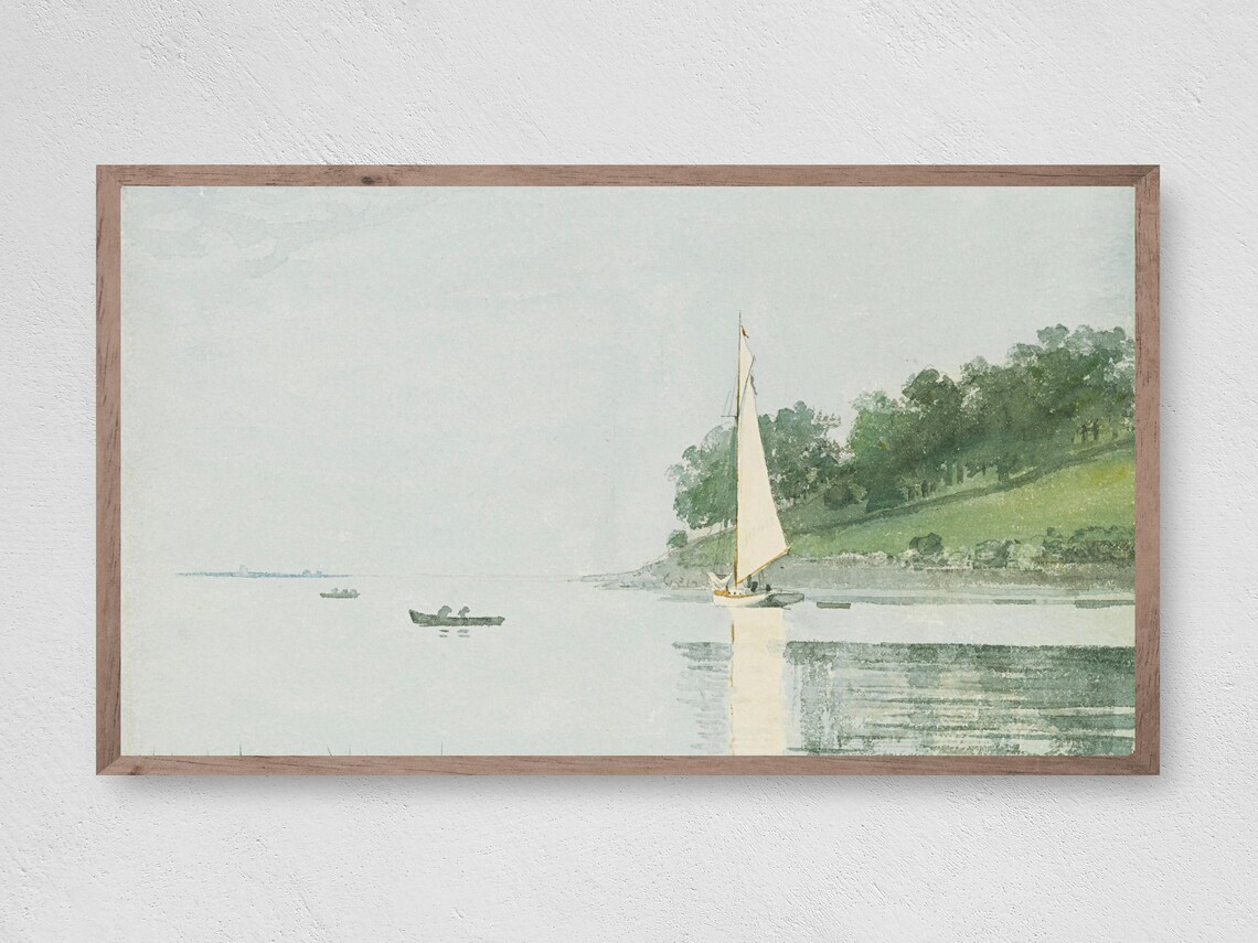 Calm Day On The Pond, Nature Landscape Art Print