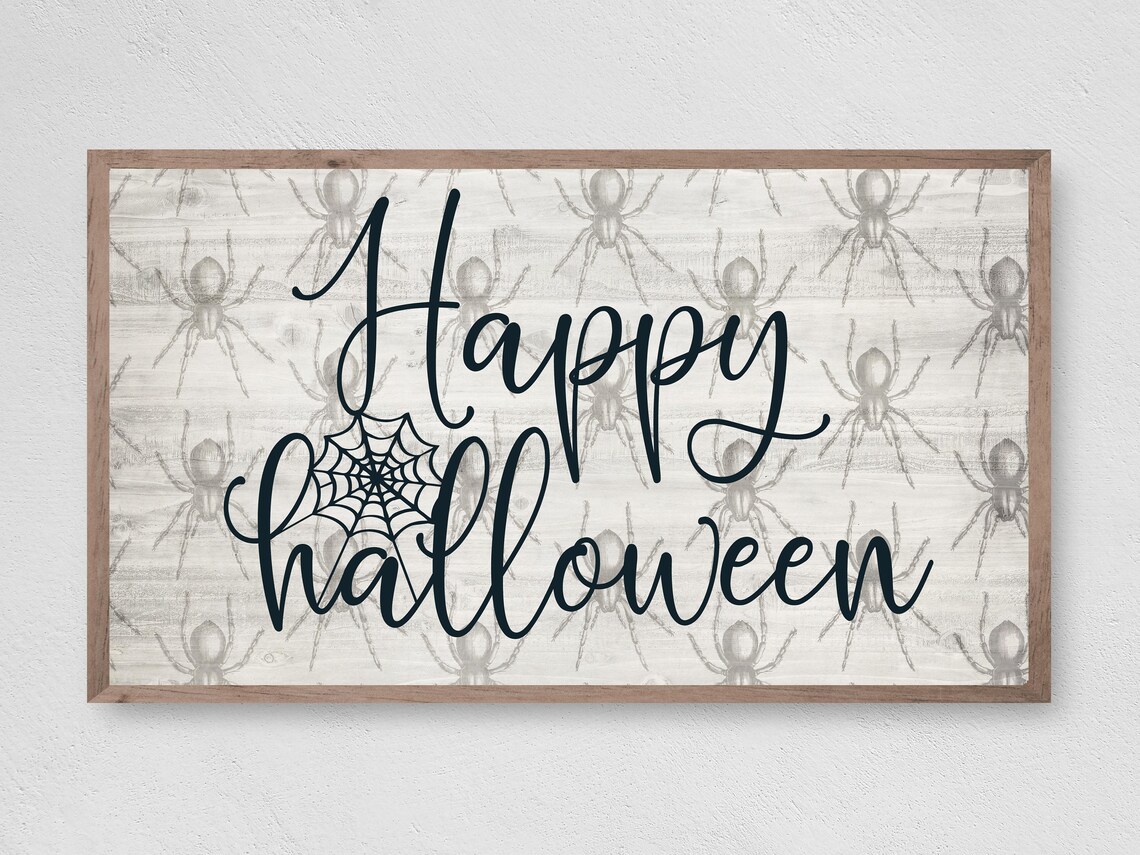Happy Halloween Spiders, Halloween Art Print