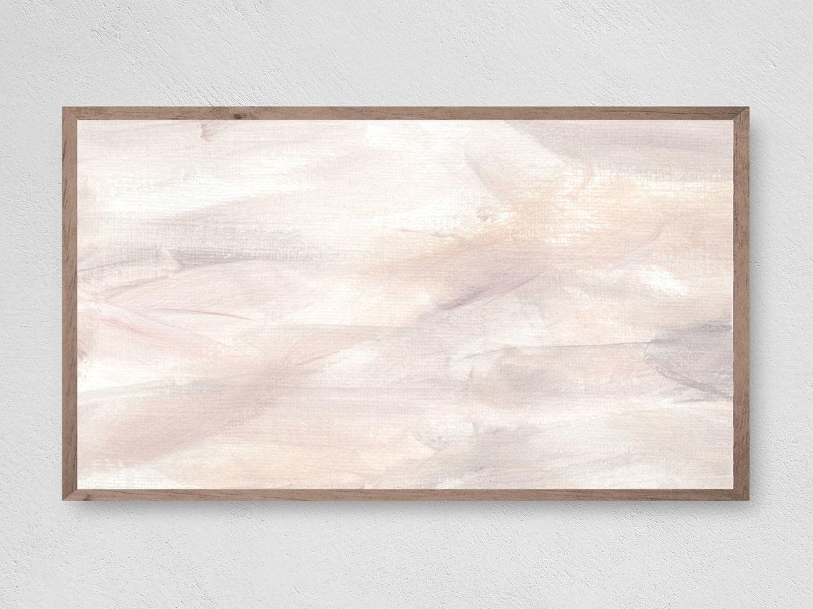 Abstract Blissful Pale Blush White Wash Dreamy Minimalist Art Poster