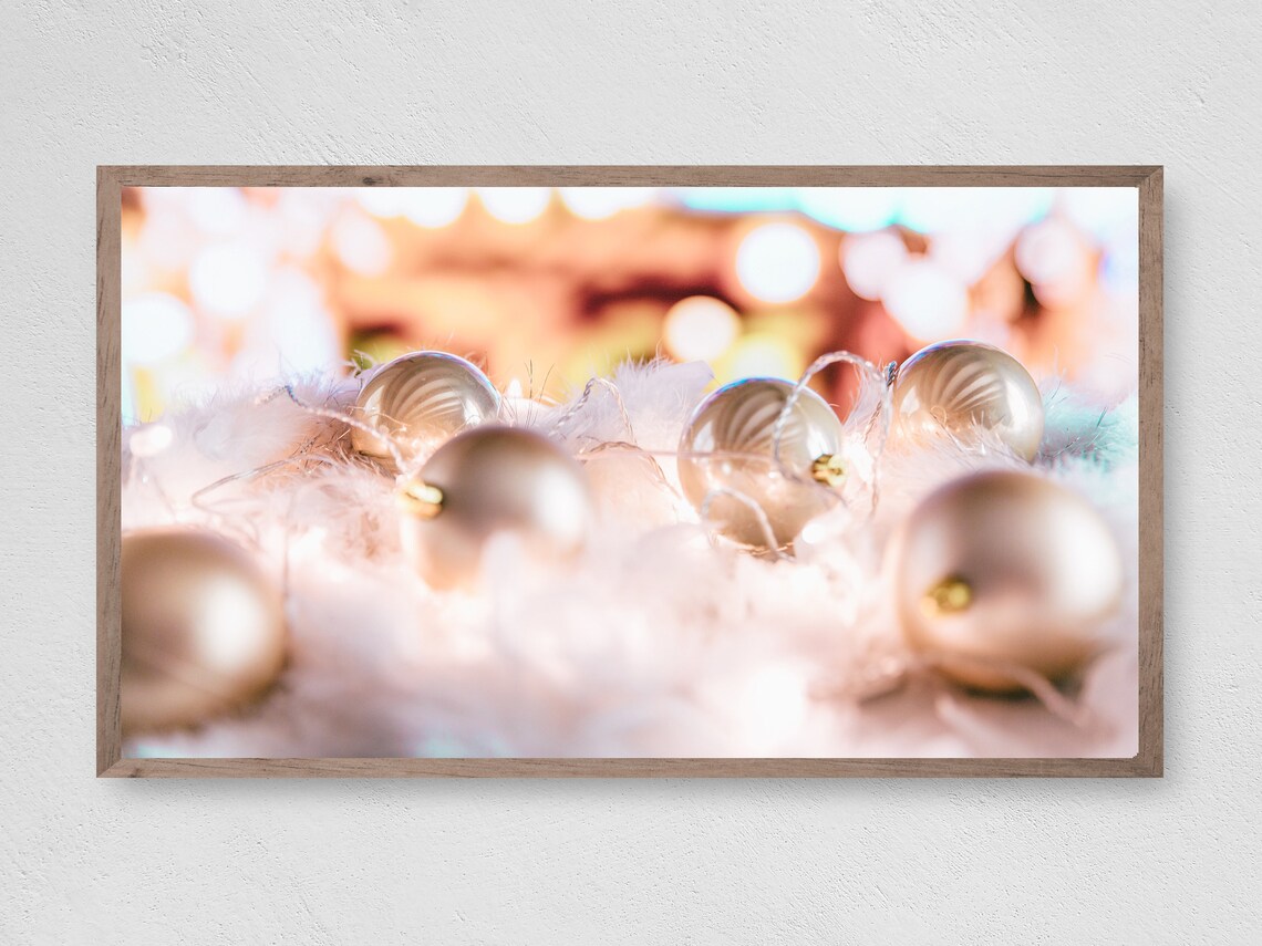 Glistening Ornaments Winter Christmas Art Print