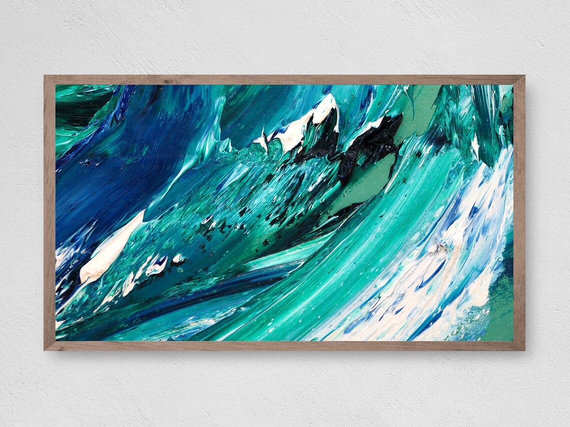 Blue Swirl Wave Art, Abstract Poster Print