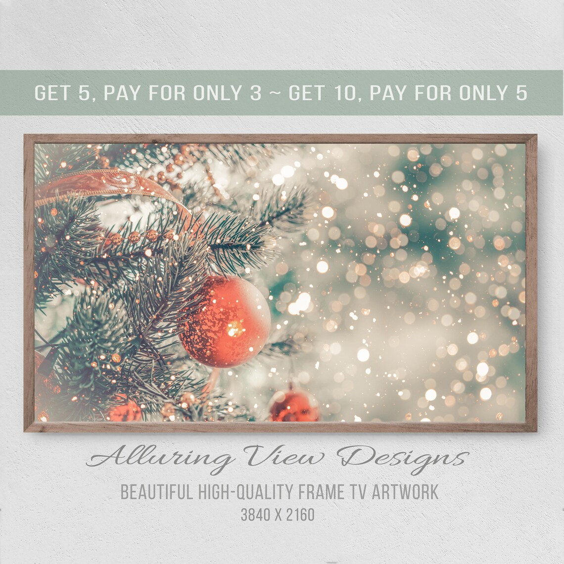 Christmas Season TV Art, Instant Winter Holiday Print