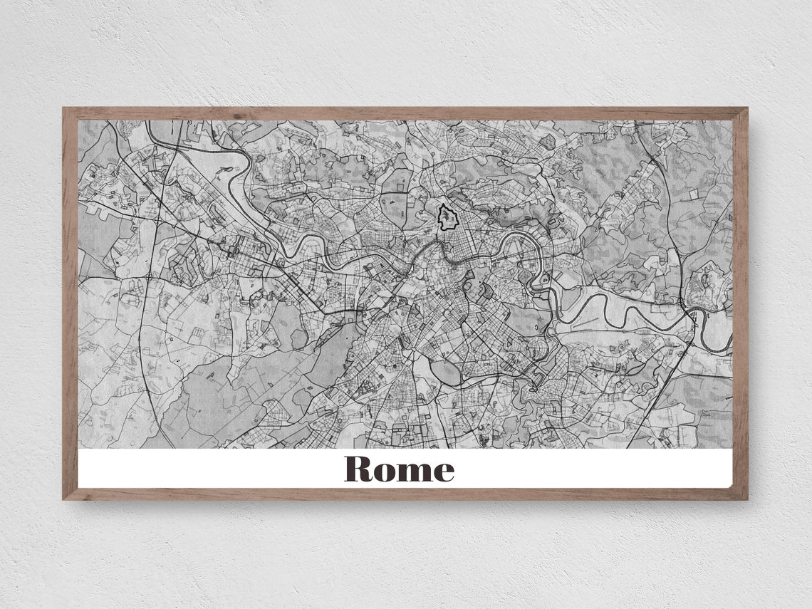 Rome City Map, Travel Poster