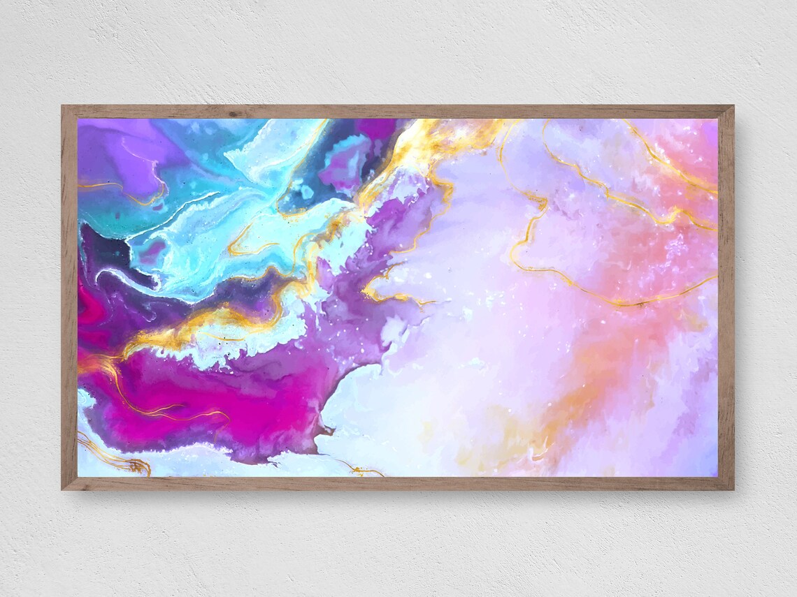 Purple Marble Art Print, Abstract Modern