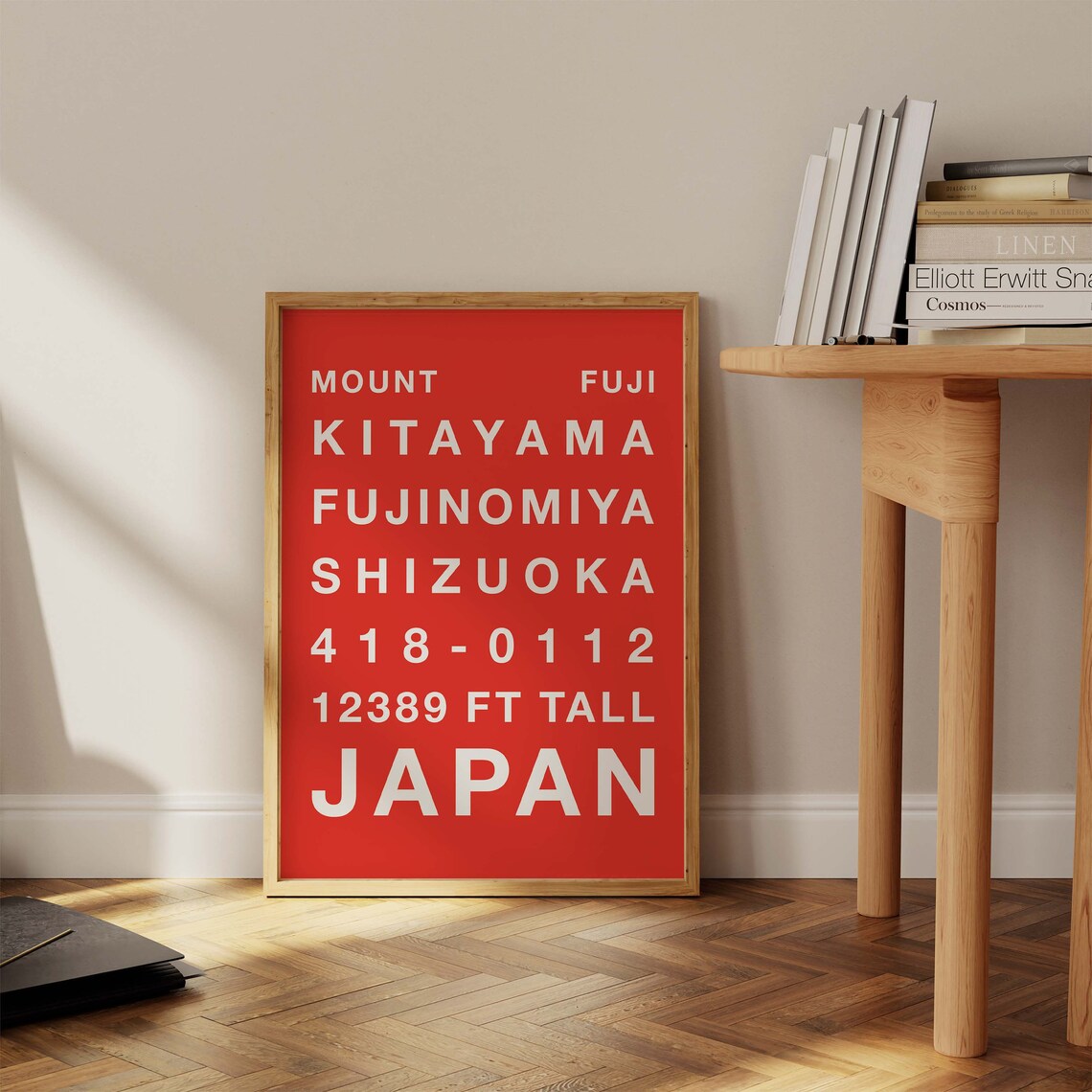 Mount Fuji Japan Vivid Red Bold Typography Shizuoka Travel Poster - Image 2
