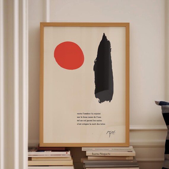 Poem Wall Art French Poem Poster Joan Miro Poster Minimalistic Exhibition Poster Simple Poem Poster Art Museum Poster