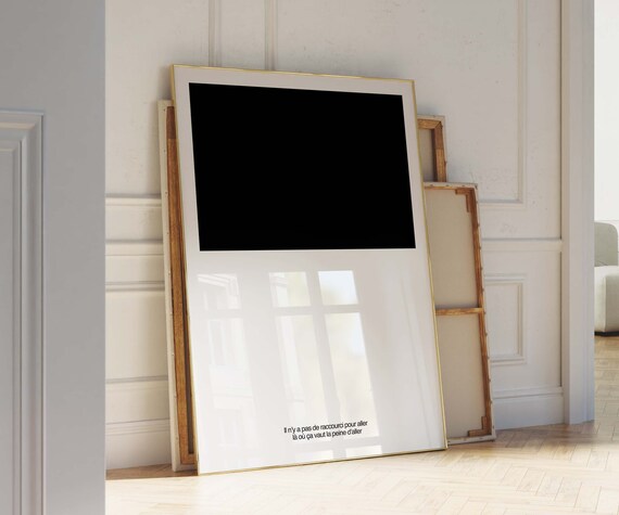 French Quote No Shortcut Minimalist Black Color Block Art Poster
