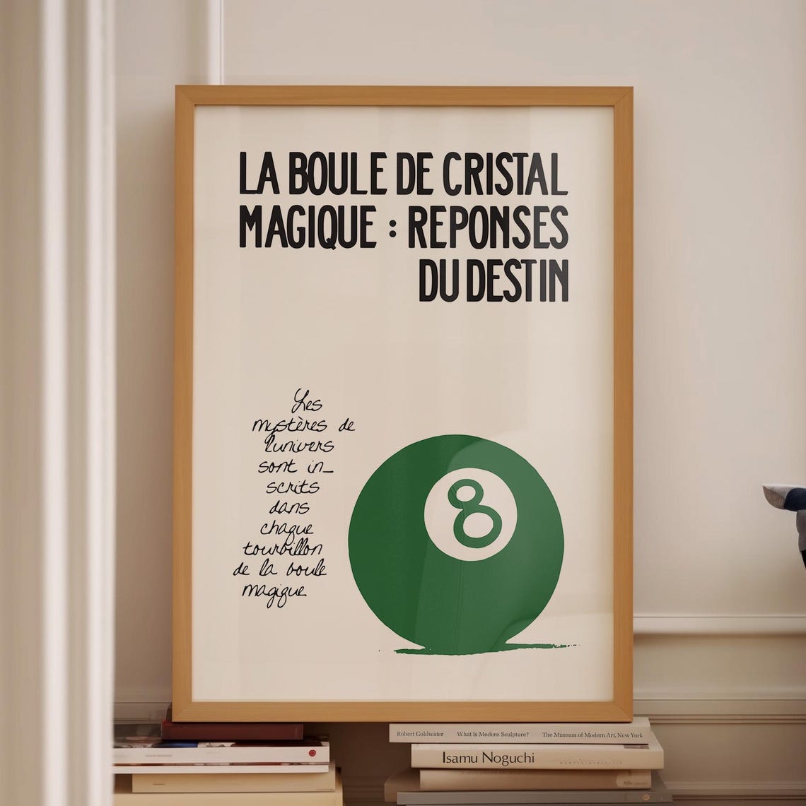 Green Print Poster French Art Trendy Green Print French Book Poster 8 Ball Print Exhibition French Poster Aesthetic Wall Decor