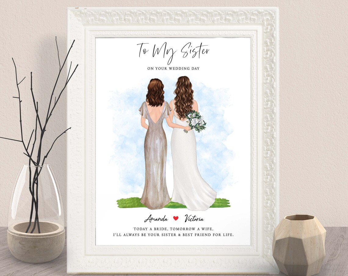 Personalized Wedding Gift for Sister Art Print