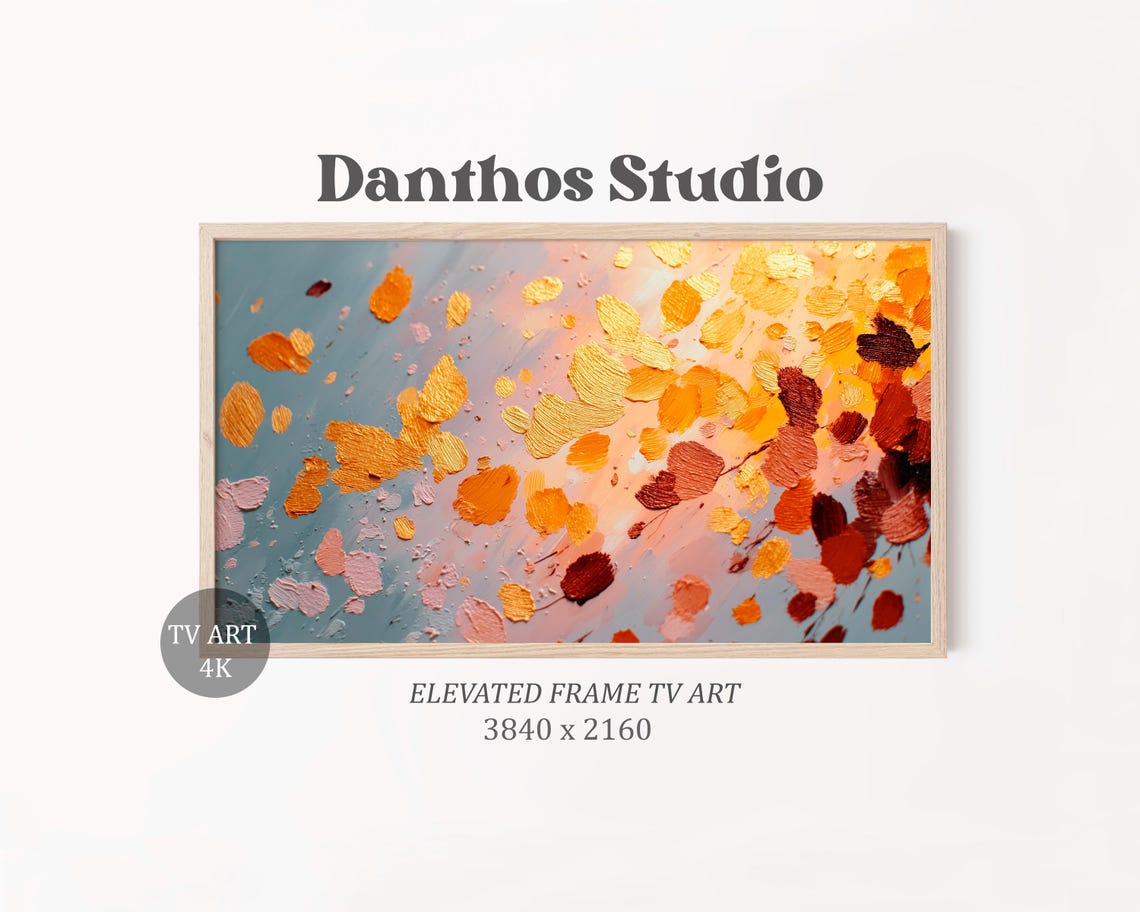 Autumn Foliage Frame Tv Art Abstract Golden Layers