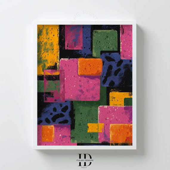Colorful Abstract Geometric Wall Art Print Modern Bold Poster Vibrant Home Office Decor For Living Room