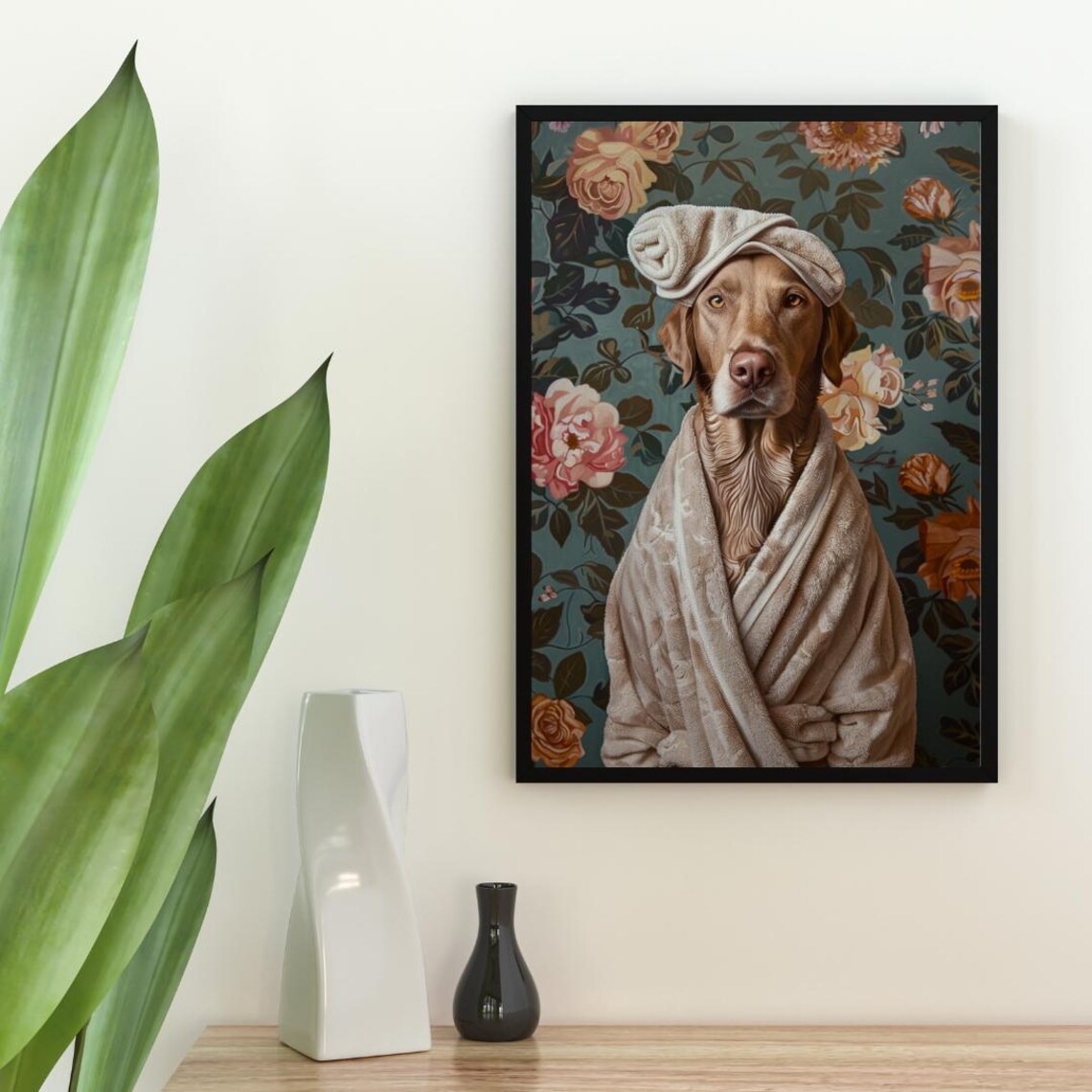 Chesapeake Bay Retriever Bathrobe Poster, Bathroom Art Print - Image 2