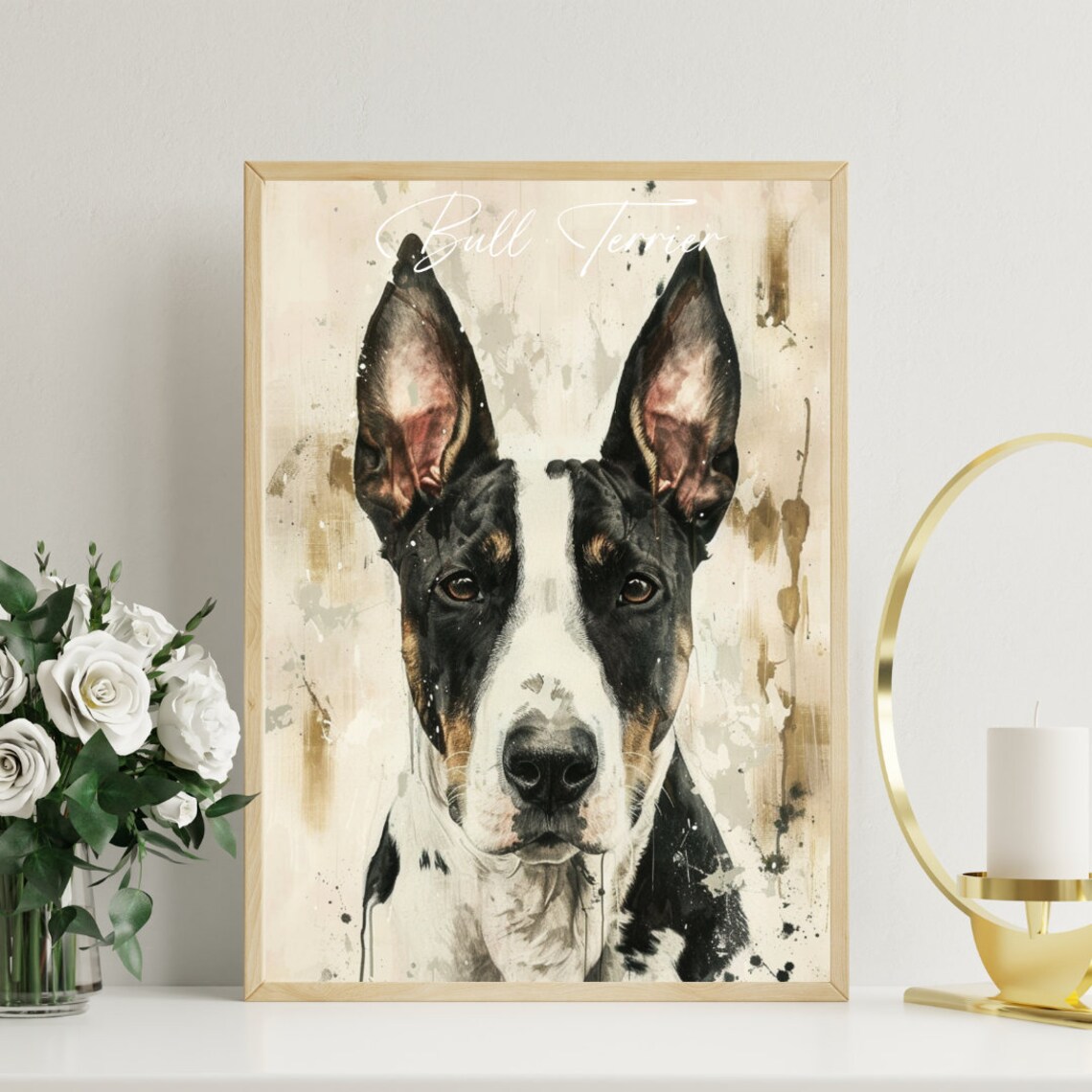 Bull Terrier Watercolor Dog Portrait Poster for Dog Lovers Gift - Image 3
