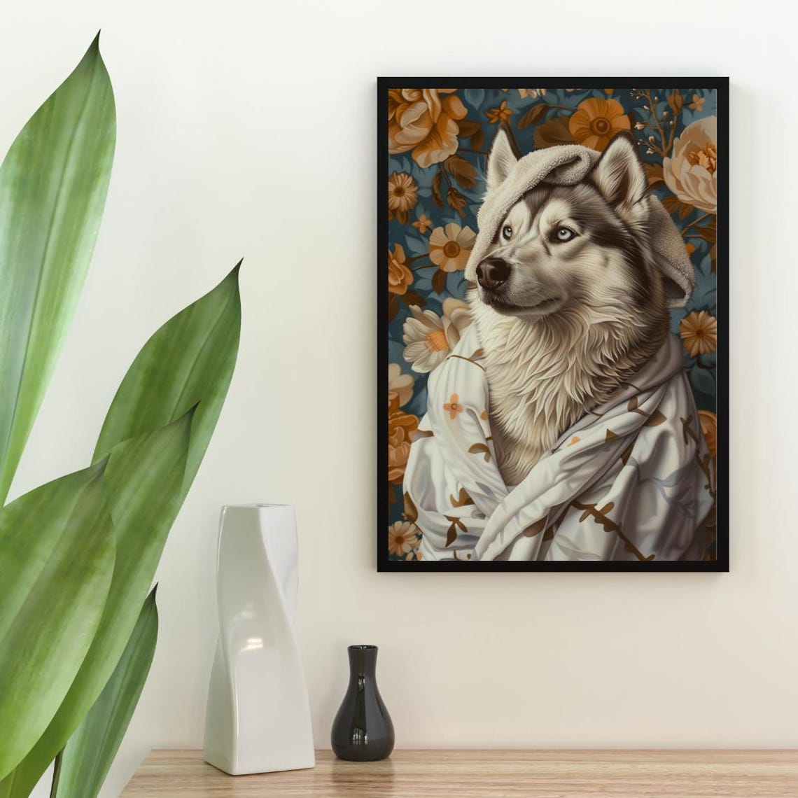 Alaskan Malamute In Bathrobe Spa Day Funny Husky Dog Wall Poster - Image 2
