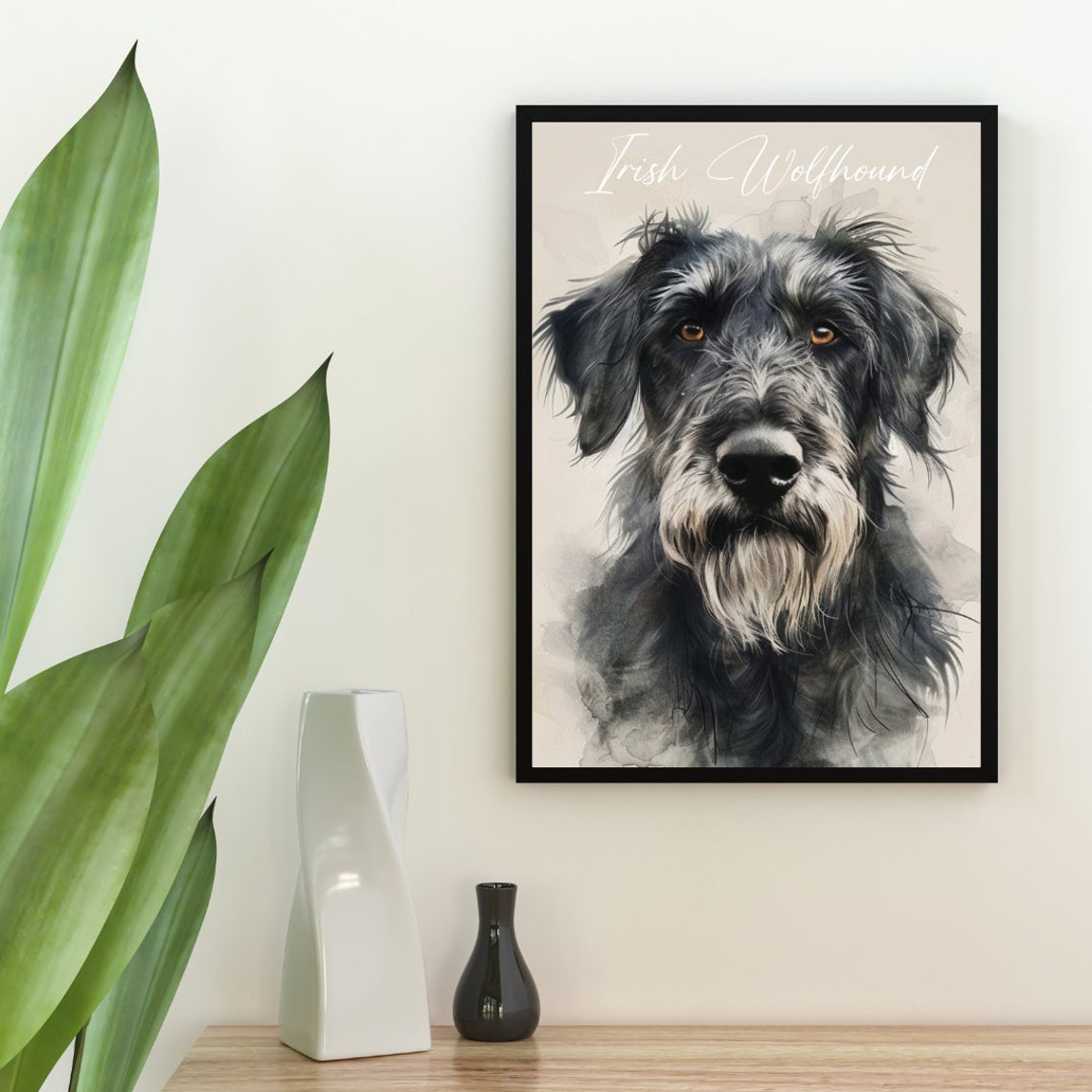 Irish Wolfhound Watercolor Portrait Poster for Dog Lovers Decor - Image 2