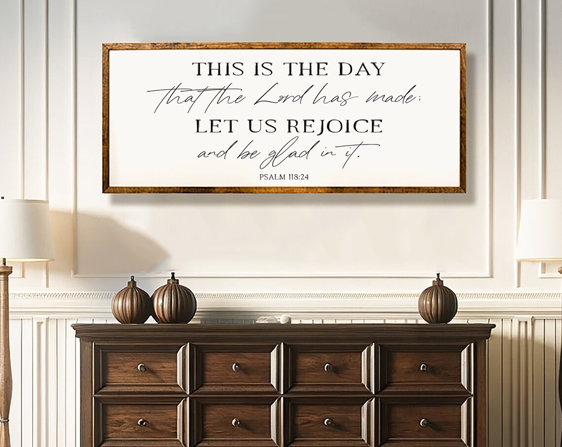 Psalm 118:24 Scripture Wall Art Print, Bible Verse Sign