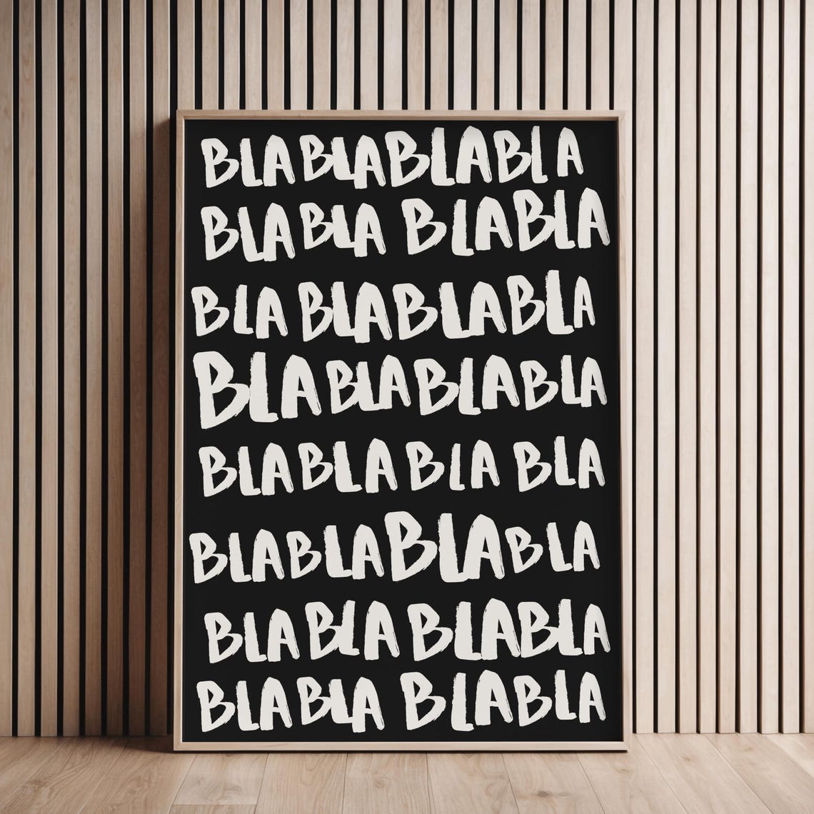 Bla Funny Typography Poster, Living Room Art Print