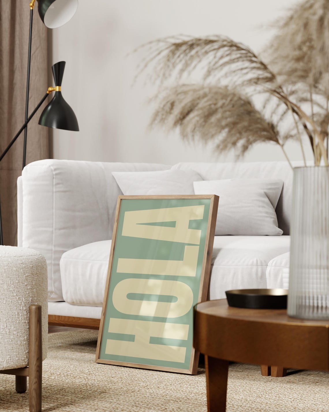 Hola Typography Retro Art Print - Image 3