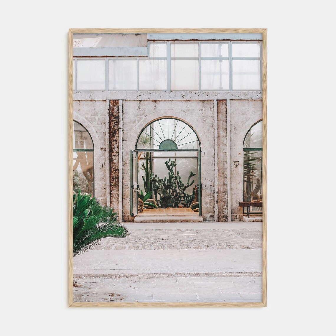 Historic Greenhouse Cactus Garden Arched Doorway Travel Poster