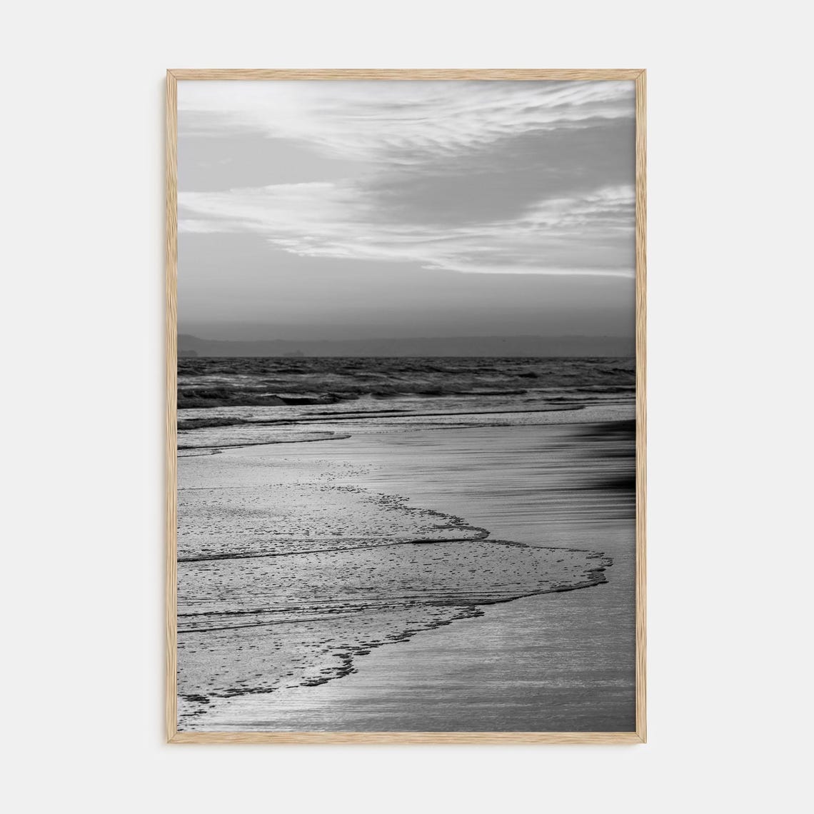 Fine Art Beach Print Black White Photography Poster For Coastal Decor Minimalist Wall Art Nautical Home Decoration