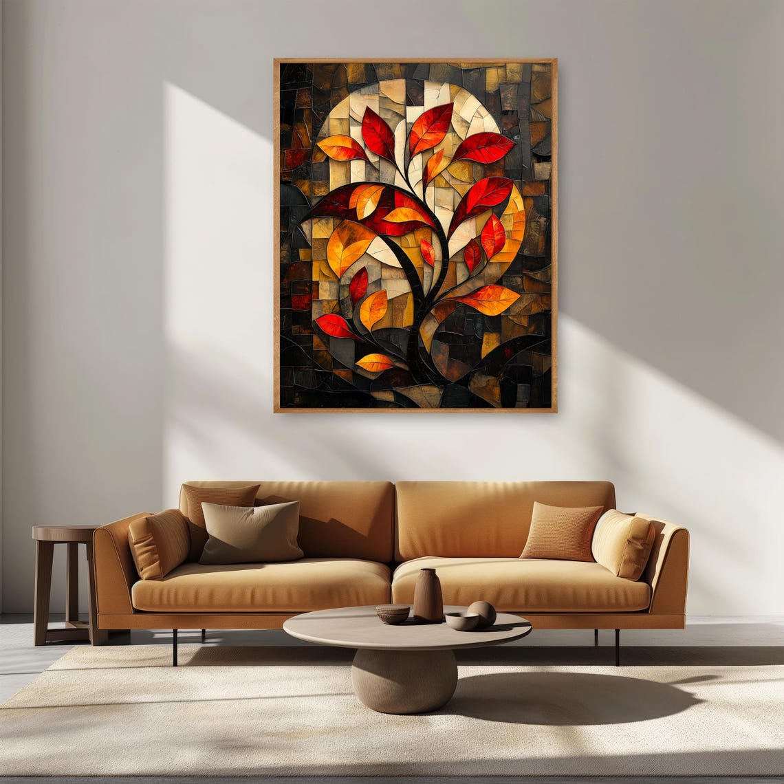 Cubist Autumn Maple Leaves Mosaic Style Fall Foliage Art Poster - Image 4
