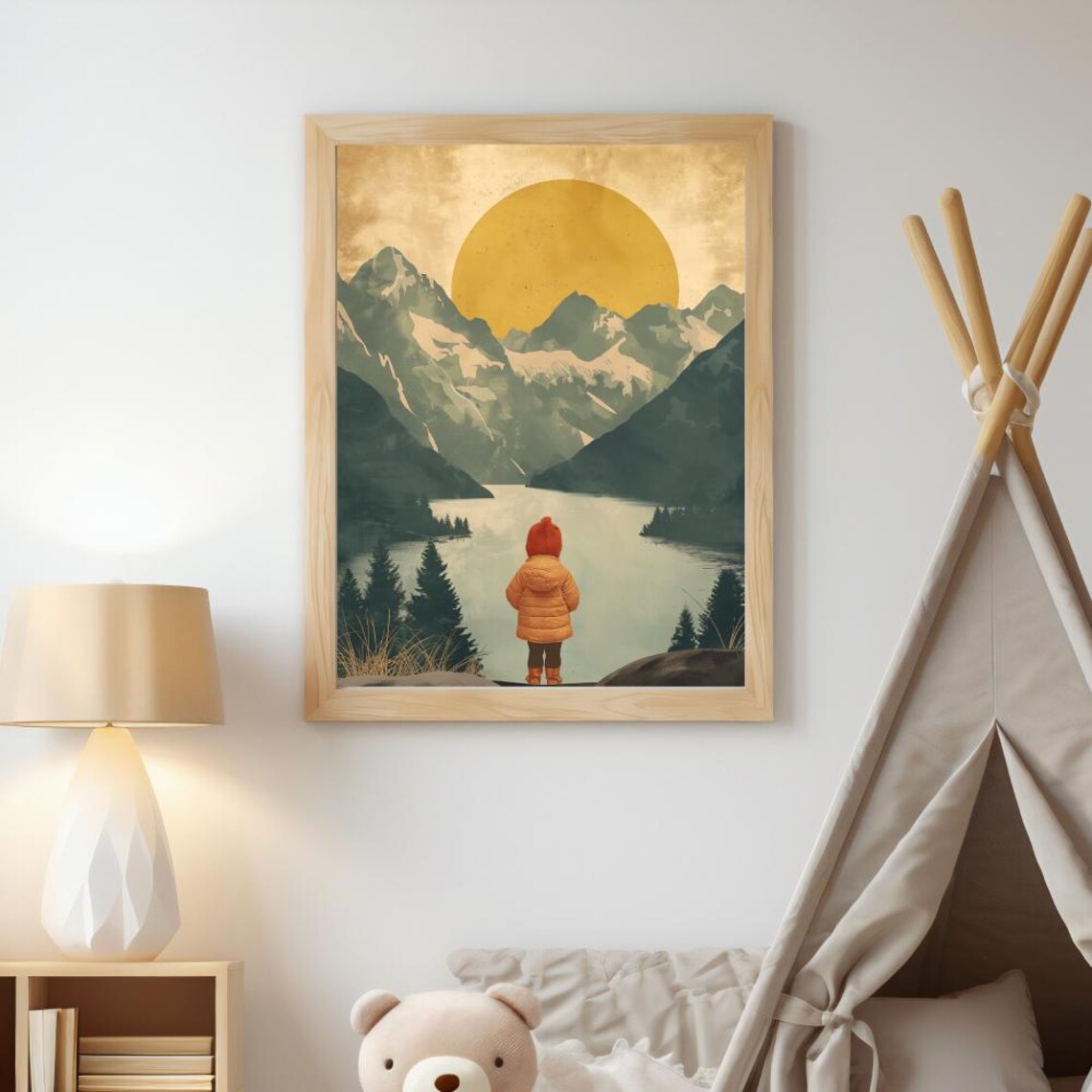 Girls Adventure Poster, Mountain Landscape - Image 3