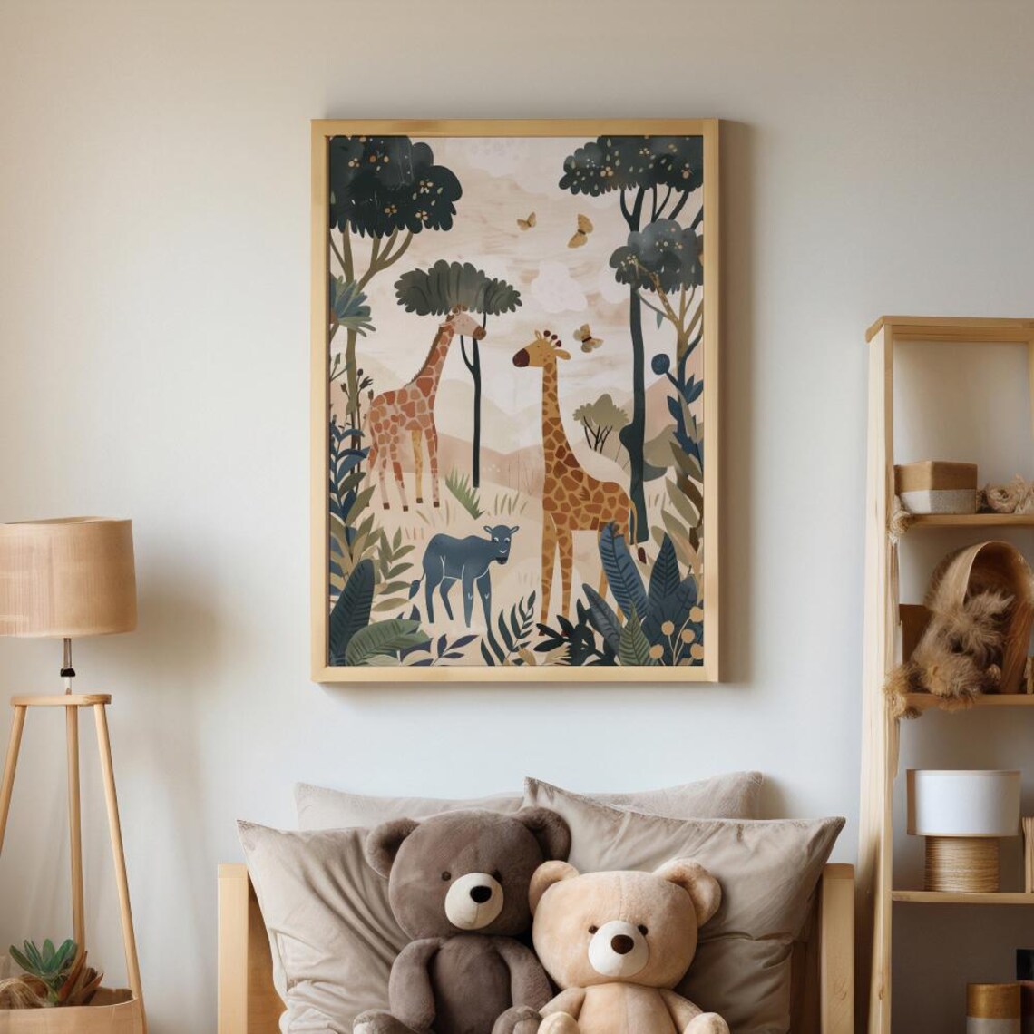 Safari Giraffe Jungle Nursery Decor, Poster