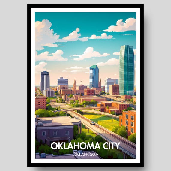 Oklahoma City Poster Print Wall Art Okc